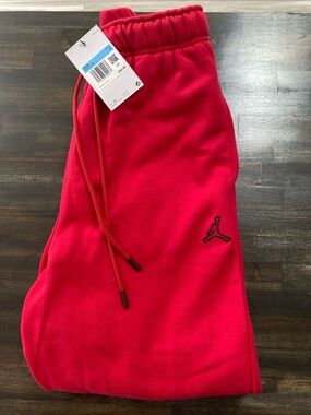 Air Jordan Red Sweatpants Size Joggers Medium Perfect NWT DA9820-687